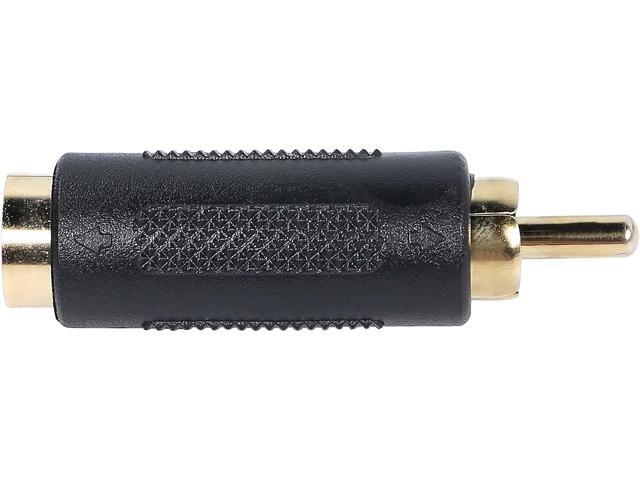 RCA Male to S-Video DIN 4 Pin Female Terminal Stereo Audio Video Cable Adapter Female Connector AV Stereo Audio Video Coupler Extension -2pcs