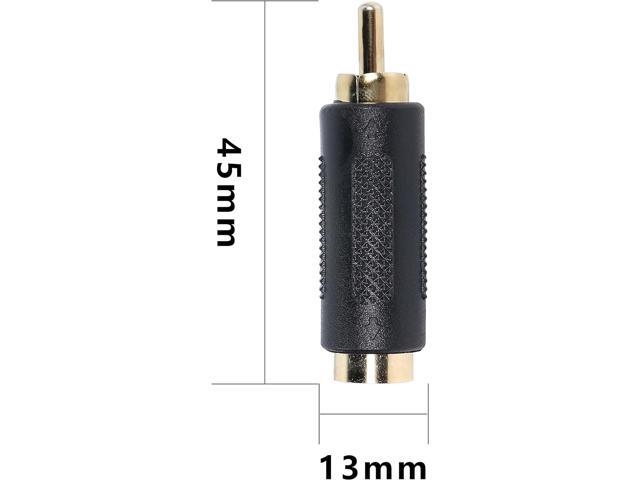 RCA Male to S-Video DIN 4 Pin Female Terminal Stereo Audio Video Cable Adapter Female Connector AV Stereo Audio Video Coupler Extension -2pcs