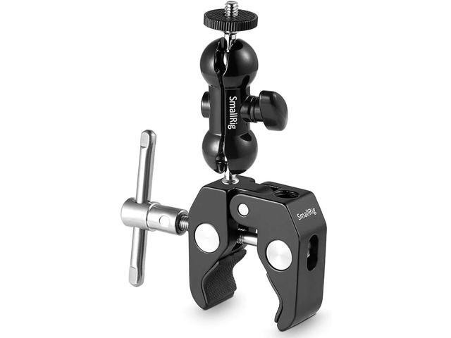 Super Camera Clamp Mount, Double Ball Head Adapter, Fence Desk Table Mount for Ronin-M/Insta360/Gopro, Ball Head - 1138