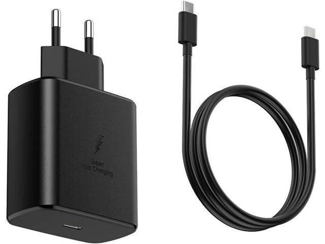 Black 25W Double type-c Fast Charger European Travel Plug Adapter for Samsung Galaxy S23 S22 S21 Ultra Plus iPhone MacBook Air EU International...