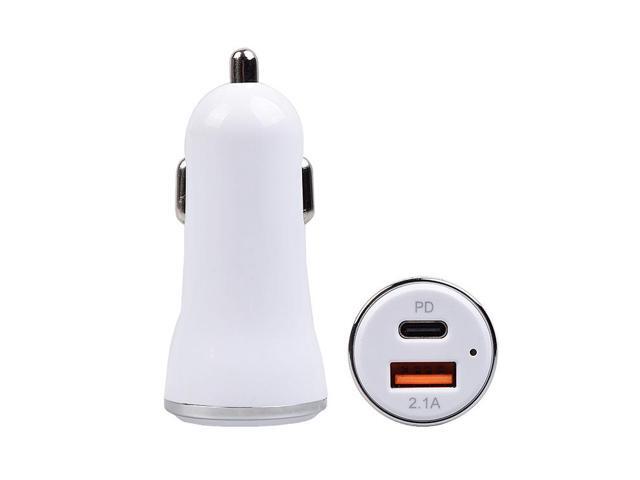 Car Charger (2.1A ), Mini Aluminum Alloy Dual USB with Blue LED for iPhone 14 13 12 Pro Max mini X XS XR, iPad Pro/Air 2/Mini, Galaxy and more (Not...