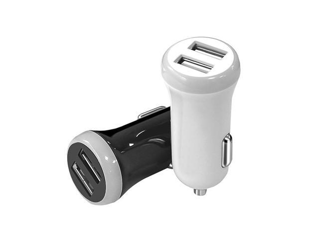 Car Charger (5V3.1A15W ), Mini Aluminum Alloy Dual USB with Blue LED for iPhone 14 13 12 Pro Max mini X XS XR, iPad Pro/Air 2/Mini, Galaxy and more...