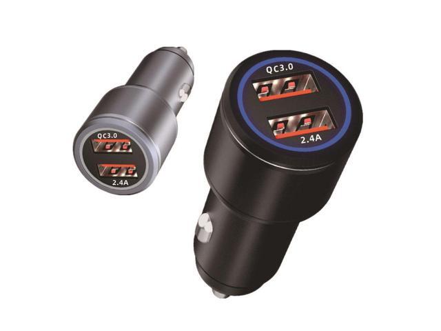 Metal Car XY001B QC3.0+2.4A Dual Port Quick Charger Mini Car Charger