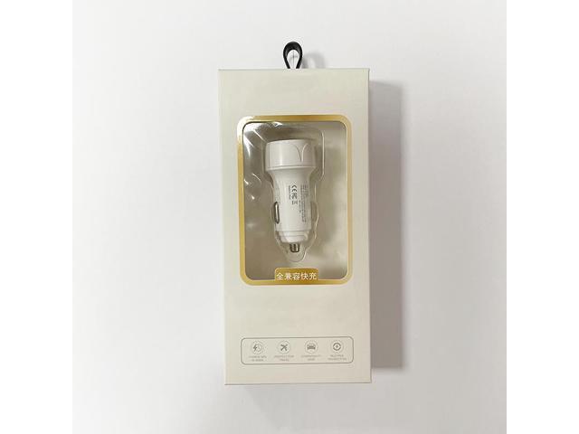 White Dual USB Port 2.4A (unpackaged) Car Charger Super Fast Charger