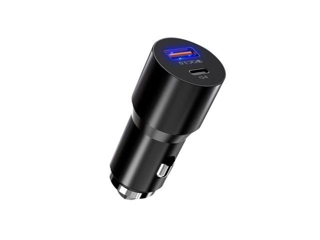 New metal safety hammer car charger QC3.0 fast charging PD20W car charger head aluminium alloy one tow two car charger