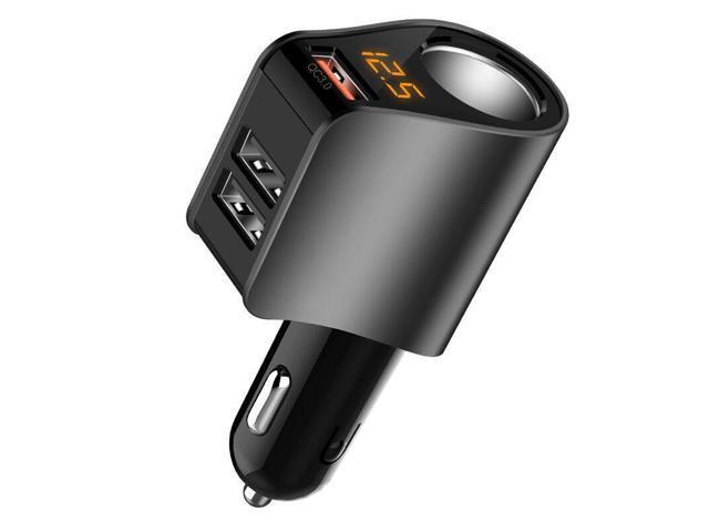 HY10QC3.0 grey car charger car universal car charger one tow two three cigarette lighter adapter plug multi-function mobile phone fast charger