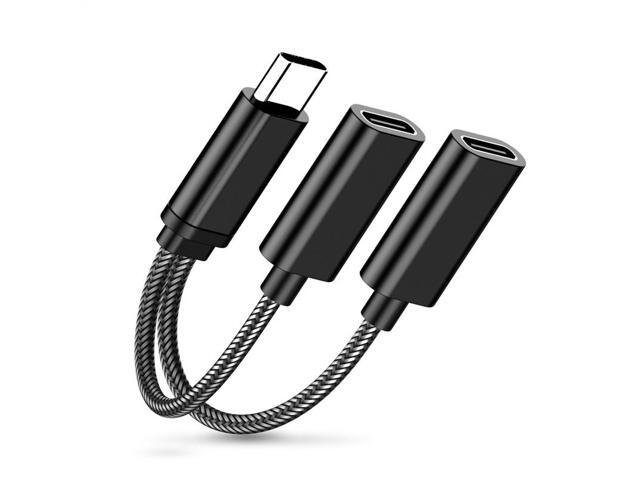 Dual Type-C Dual Cable 2-in-1 (60W) Headphone Adaptor for Apple iPhone 15 Headphone Conversion Cable