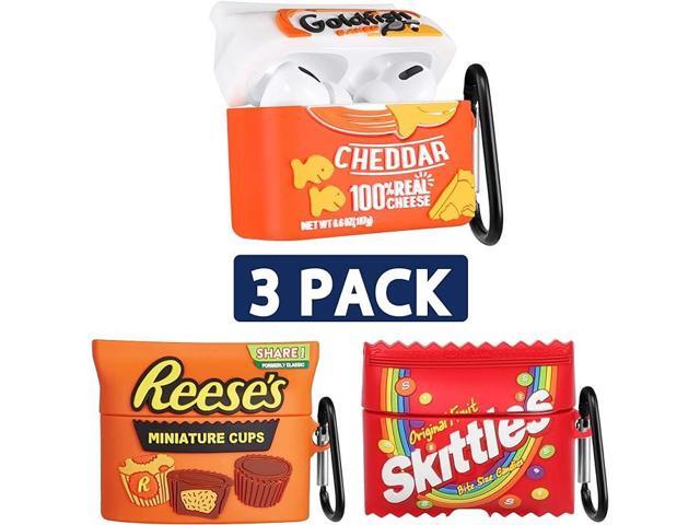 [3 Pack] Cute Case for AirPods 1/2 Cases, Funny Chocolate Food, Goldfish and Rainbow Candy Cases for Apple Air Pod 2nd/1st Generation, Kawaii Soft...