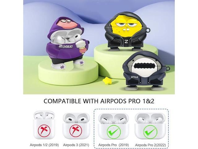 [3Pack] Case Compatible with AirPods Pro 2nd Generation, Cute Character Air Pods Pro 2 Case, 3D Cartoon Unique Design Kawaii Funny Soft Silicone...