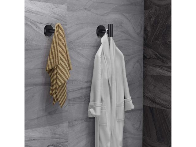 4 Pack Matte SUS 304 Stainless Steel Heavy Duty Wall Mounted Towel Hanger Hooks for Bathroom Kitchen Pool Bathrobe