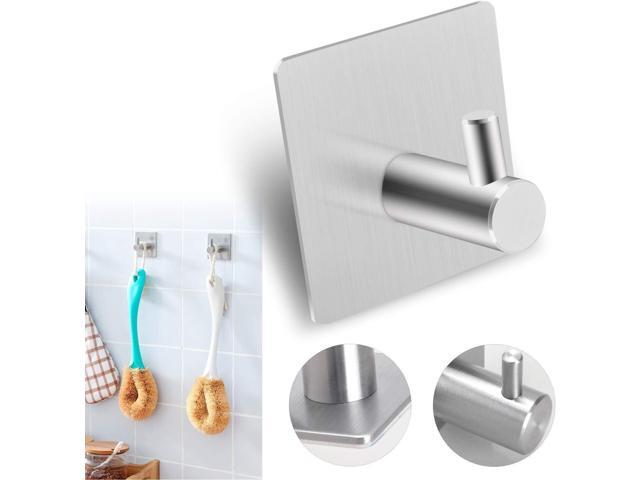 18/8 Bathroom Hooks Sets of 4Pack - 304 Stainless Steel Robe Clothes Towel Bag Wall Mounted Clothes Hanger Holder for Kitchen or Bathroom