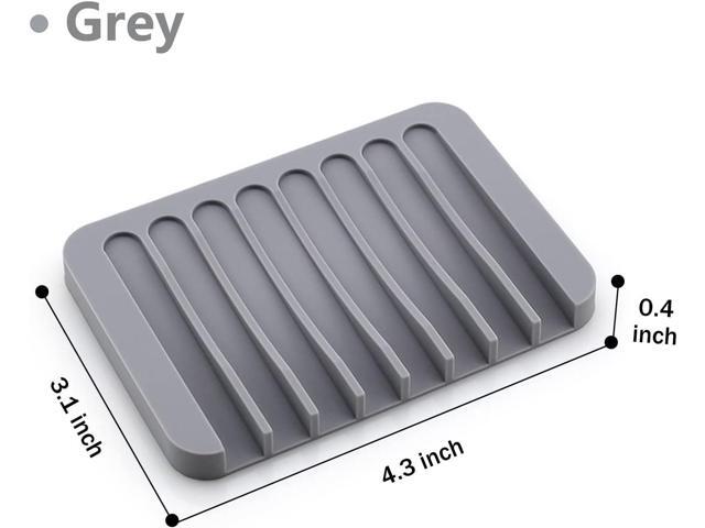 Self-Draining Soap Dishes, 3 Pack Silicone Soap Saver, Waterfall Drainer Soap Holder for Bathroom, Extend Soap Life, Keep Soap Bars Dry Clean and...