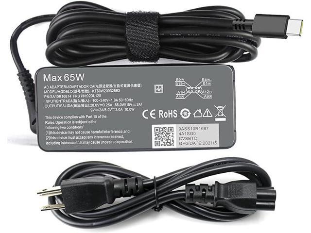 65W USB C Charger for Lenovo Thinkpad/Yoga/Chromebook Laptop Computer 65W 45W USB C Fast Power Adapter