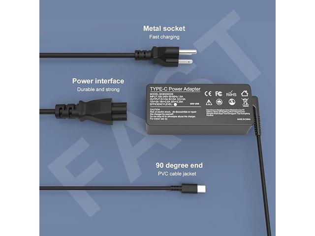 Universal 65W 45W USB C Laptop Charger-Replacement for Lenovo Thinkpad/Yoga/Chromebook,HP Acer Asus Samsung Mac book pro Dell Chromebook Latitude...