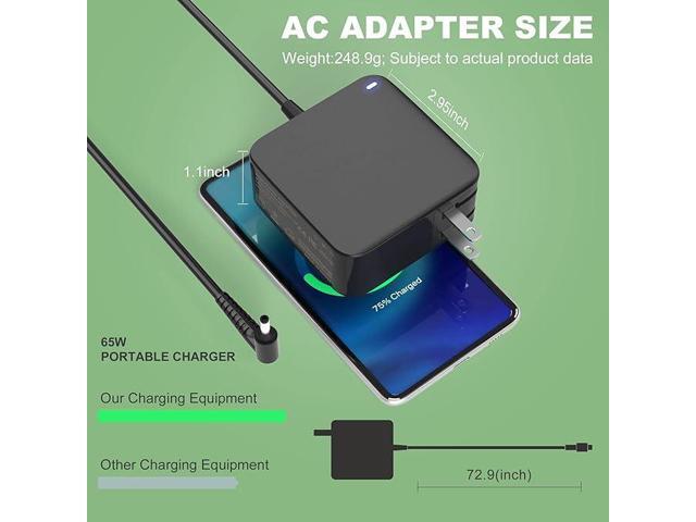 65W AC Charger Power Cord for Lenovo Laptop IdeaPad 3 Flex 5 14 15 14iwl S340 S145 100s 110 310 320 330 330s 510 510s V14 V15 Power Adapter Supply