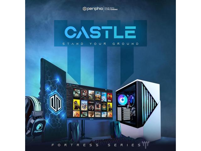 Periphio Castle Gaming PC Computer - AMD Ryzen 5 5600G, Radeon Vega 7 Graphics, 1TB NVMe Solid State, 16GB DDR4 RAM, Windows 11 Gaming Desktop...