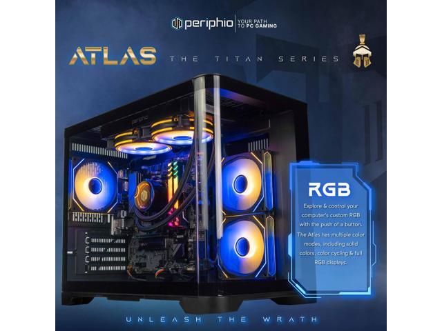 Periphio Atlas AMD Gaming PC, Liquid Cooled Ryzen 5 5600GT (4.4GHz Turbo), Radeon RX Vega 7 Graphics (Gaming Optimized), 16GB RAM, 1TB SSD, Windows...