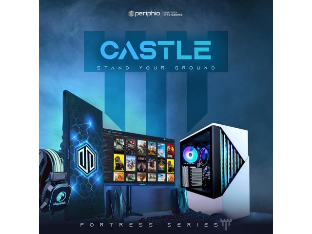 Periphio Castle Gaming PC Computer - AMD Ryzen 5 5600G, Radeon Vega 7 Graphics, 1TB NVMe Solid State, 16GB DDR4 RAM, Windows 11 Gaming Desktop...