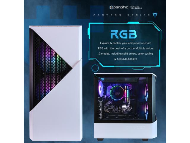 Periphio Castle Gaming PC Computer - AMD Ryzen 5 5600G, Radeon Vega 7 Graphics, 1TB NVMe Solid State, 16GB DDR4 RAM, Windows 11 Gaming Desktop...