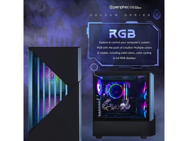 Periphio Reaper Gaming PC Computer - AMD Ryzen 5 5600G, Radeon Vega 7 Graphics, 1TB NVMe Solid State, 16GB DDR4 RAM, Windows 11 Gaming Desktop...