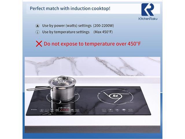 Induction Cooktop Protector Mat, Silicone Induction Hob Cover Mat- (Magnetic) Cooktop Scratch Protector for Induction Stove by KitchenRaku (7.9',...