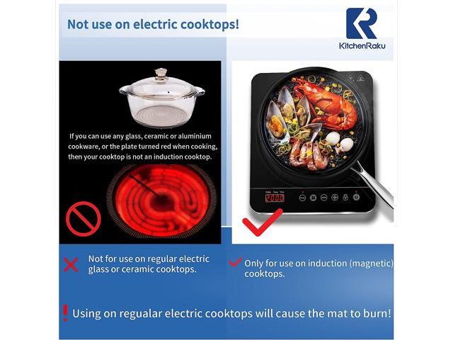 Induction Cooktop Protector Mat, Silicone Induction Hob Cover Mat- (Magnetic) Cooktop Scratch Protector for Induction Stove by KitchenRaku (7.9',...
