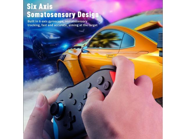 Wireless Controller for Nintendo Switch, Likaty Joypad Compatible with Switch OLED/Lite/ Gamepad Accessories, Black Switch Pro Controller