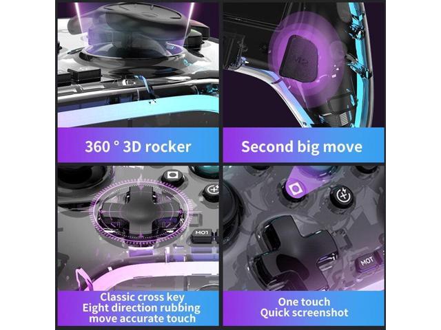 Wireless Controller for Nintendo Switch, Likaty Joypad for Switch, Compatible with NS OLED/Lite for Kids Gifts, Transparent Black