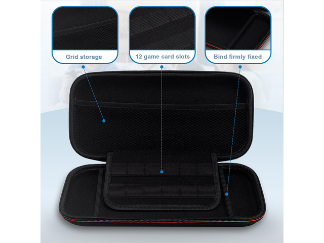 Nylon Carry Case for Nintendo Switch 2,Protective Hard Portable Travel Carry Case Shell Pouch with Pockets for Accessories and Games,Black