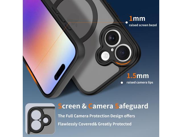 Case for iPhone 17,Full Covered Camera Protection Magnetic Shockproof Slim Case Drop Proof Durable Protective Cover - Black
