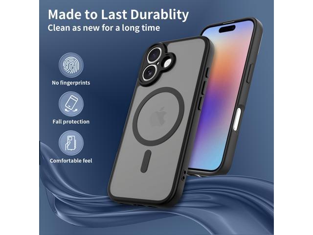 Case for iPhone 17,Full Covered Camera Protection Magnetic Shockproof Slim Case Drop Proof Durable Protective Cover - Black