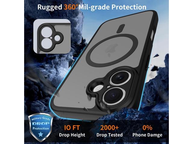 Case for iPhone 17,Full Covered Camera Protection Magnetic Shockproof Slim Case Drop Proof Durable Protective Cover - Black
