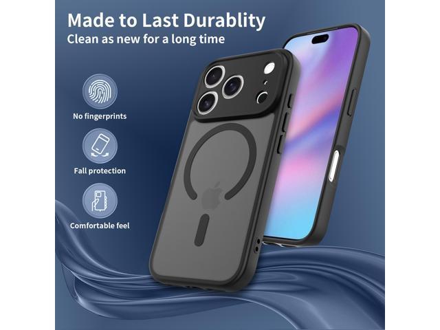 Case for iPhone 17 Pro,Full Covered Camera Protection Magnetic Shockproof Slim Case Drop Proof Durable Protective Cover - Black