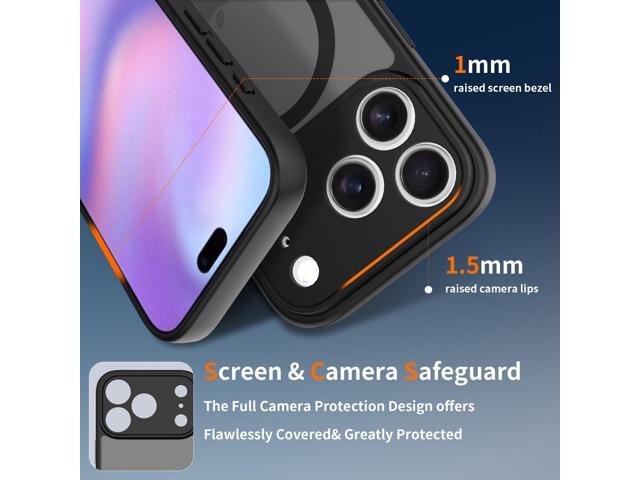 Case for iPhone 17 Pro,Full Covered Camera Protection Magnetic Shockproof Slim Case Drop Proof Durable Protective Cover - Black