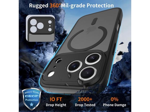 Case for iPhone 17 Pro,Full Covered Camera Protection Magnetic Shockproof Slim Case Drop Proof Durable Protective Cover - Black
