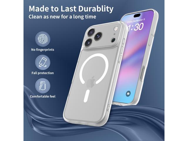 Case for iPhone 17 Pro Max,Full Covered Camera Protection Magnetic Shockproof Slim Case Drop Proof Durable Protective Cover - Clear
