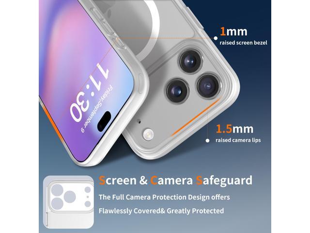 Case for iPhone 17 Pro Max,Full Covered Camera Protection Magnetic Shockproof Slim Case Drop Proof Durable Protective Cover - Clear