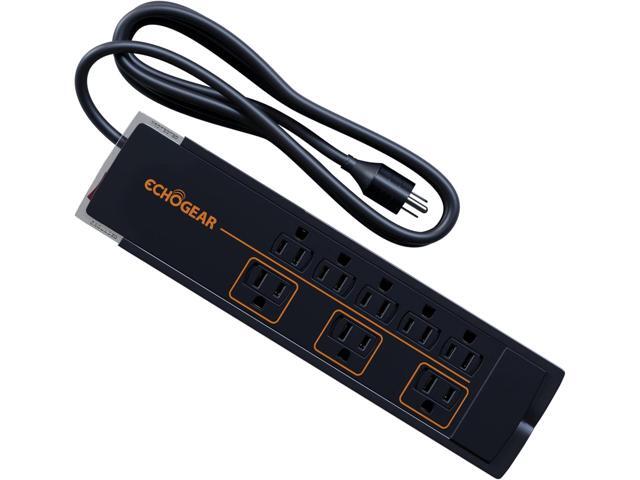 ECHOGEAR ShockBlocker 8 Outlet Surge Protector Power Strip - Slim Design Can Power & Protect Your Entire TV, Office, Or Gaming Setup - Advanced...