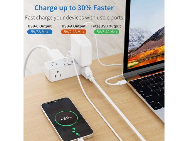 Desk Clamp Power Strip with USB Ports, Mscien 6 FT Extension Cord with Multiple Outlets, Surge Protector Power Strip with 6 Outlet & 3 USB(1 USB...