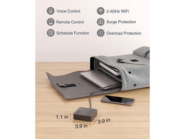 GHome Smart Plug Power Strip, WiFi Surge Protector Work with Alexa Google Home, Smart Outlets with 3 USB 3 Charging Port, Multi-Plug Extender for...