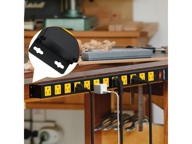 12 Outlet Long Power Strip, 3FT Power Cord, 2100 Joules Surge Protector, Wide Spaced Outlet Power Bar, Overload Protection Switch, Industrial Heavy...