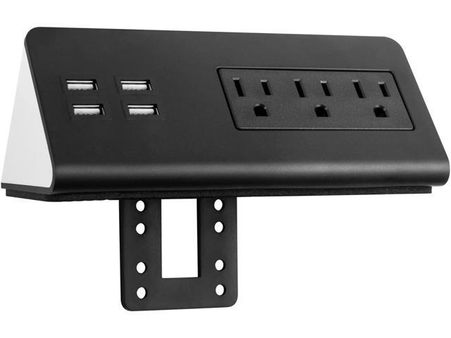 Desk Edge Mount Power Strips with USB Ports-UL Plug Outlets 1250 Joulets Surge Protector Tabletop Power Sockets for Nightstand/Home...