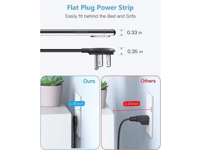 Desk Clamp Power Strip with PD 20W USB C, Desktop Edge Mount Surge Protector with 6 Outlet, Table Edge Socket with Switch, 6 ft Flat Plug Slim...