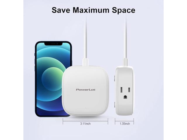 Power Strip with USB Port, PowerLot Travel Power Strip with Flat Plug, ETL 6FT Extension Cord PD 20W USB C Power Strip for iPhone 14/13/12 Pro...