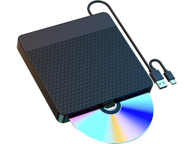 NVOPERANG External CD/DVD Drive for Laptop, USB 3.0 Type-C Slot-in CD DVD Burner Player CD ROM Writer External Disk Drive Optical with Laptop PC.