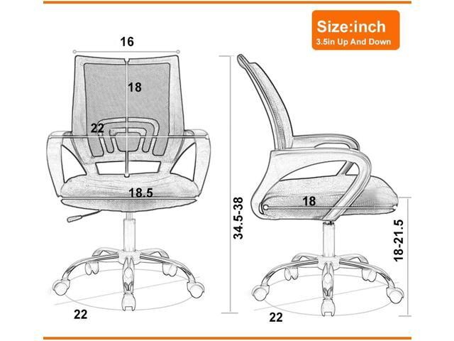 Ergonomic Office Chair Home Desk Chair Task Mesh Computer Chair Gaming with Back Lumbar Support Armrest Modern Swivel Modern Adjustable Rolling...