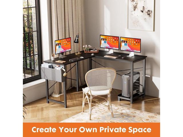 Sweetcrispy Computer Desk - L Shaped Gaming Desk, Corner Desks PC Desk Table with CPU Stand Side Bag for Home Office Dorm Sturdy Writing...