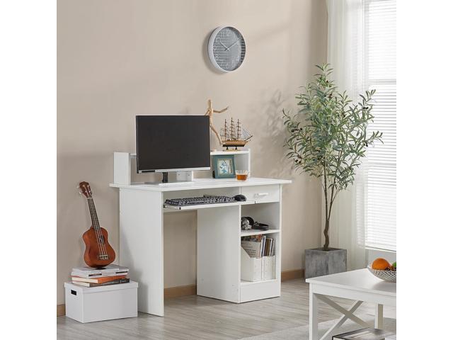 Yaheetech Home Office Wood Computer Desk with Keyboard Tray and Drawers, Students Writing Table with Storage Drawers & Hutch, Modern PC Laptop...