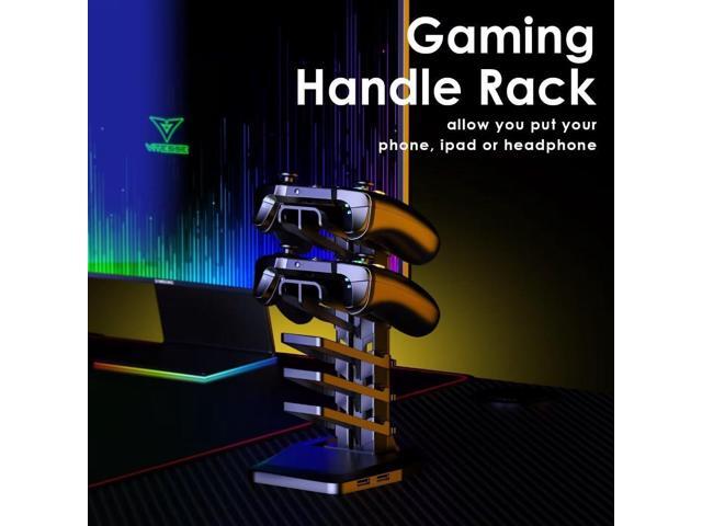 VITESSE Ergonomic Gaming Desk 55 Inch, Z Shaped Office PC Computer Desk with Mouse Pad, Gamer Tables with Gaming Handle Rack, Cup Holder Headphone...