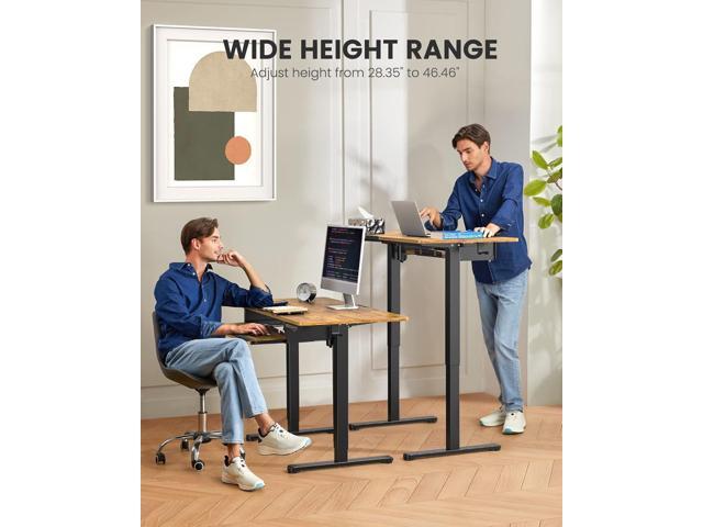 ErGear Electric Standing Desk with Keyboard Tray, 55x28 Inches Adjustable Height Sit Stand Up Desk, Home Office Desk Computer Workstation,Vintage...